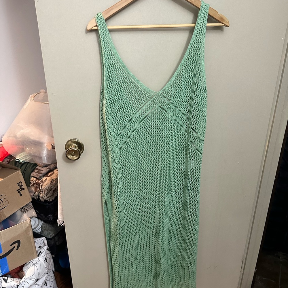 26. Cupshe Green Ribbed Sleeveless Sheath Dress V-Neck